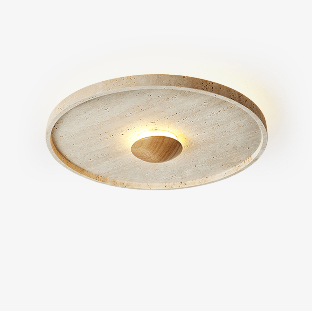 Gino Yellow Travertine Halo Ceiling Lamp Wall Light