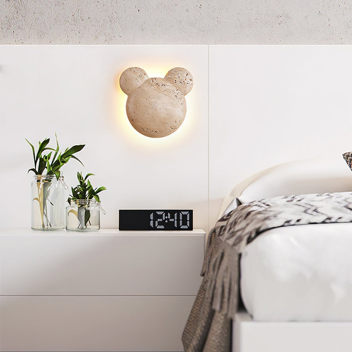 Tavi Yellow Travertine Bearstone Wall Lamp