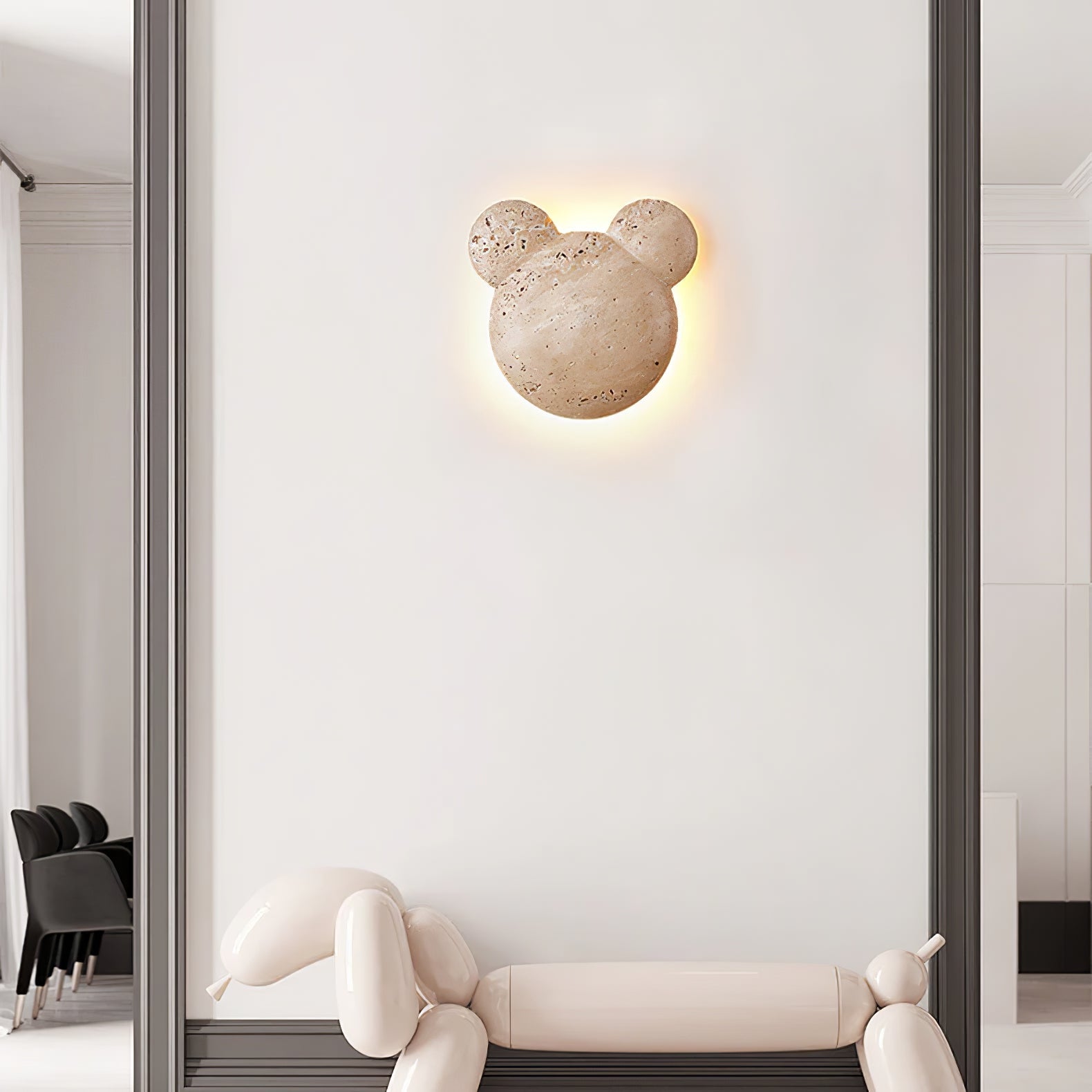 Tavi Yellow Travertine Bearstone Wall Lamp