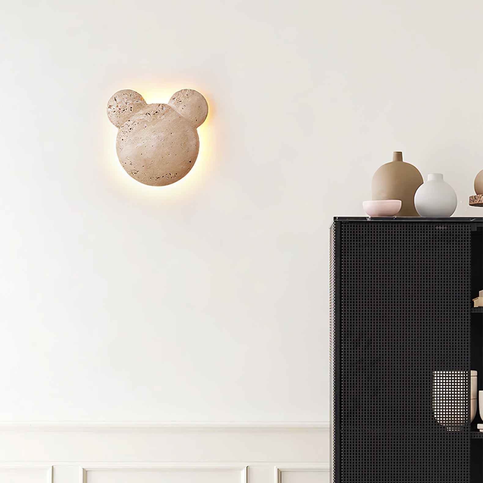 Tavi Yellow Travertine Bearstone Wall Lamp