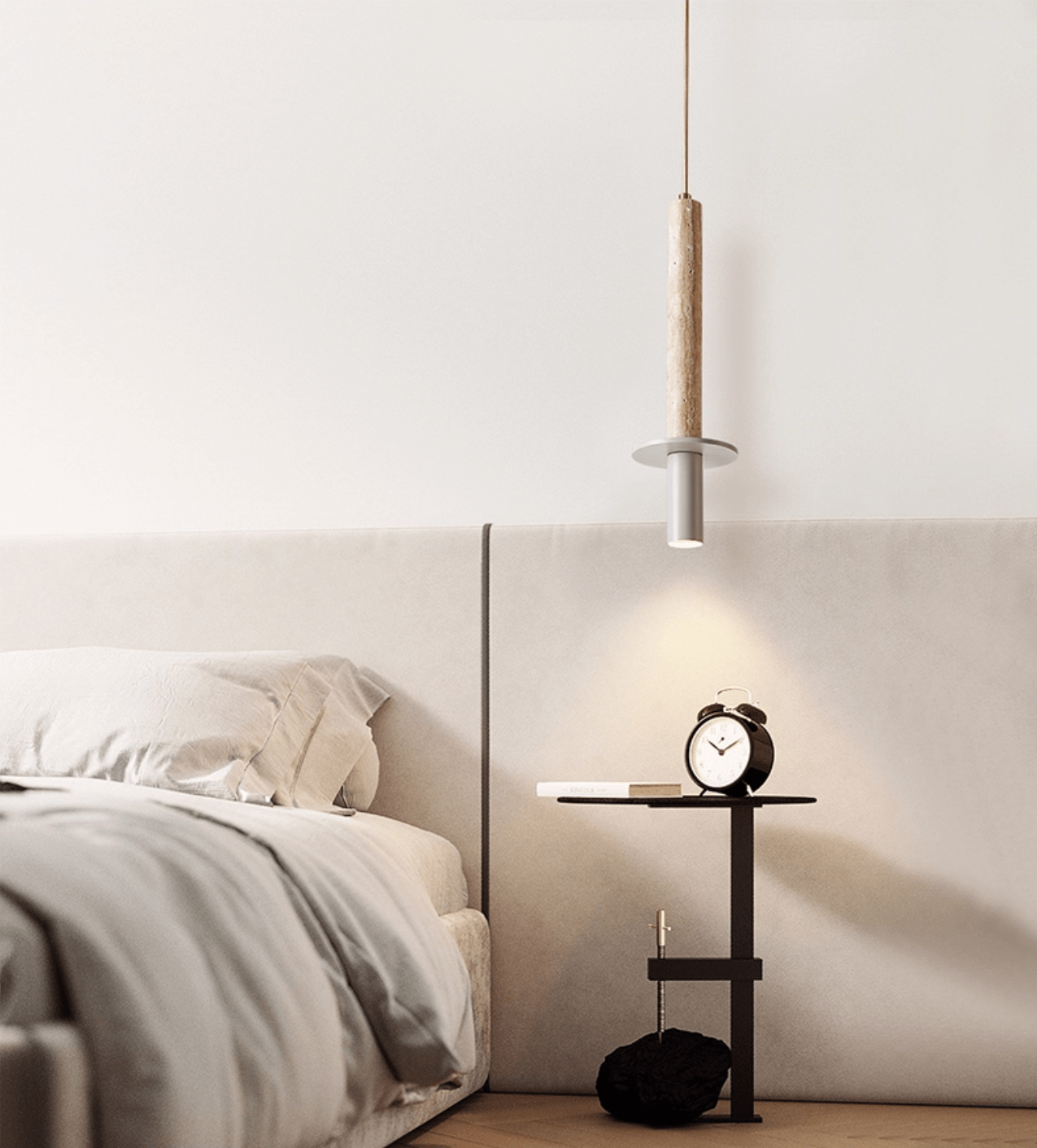 Wren Slim Yellow Travertine Pendant Lamp