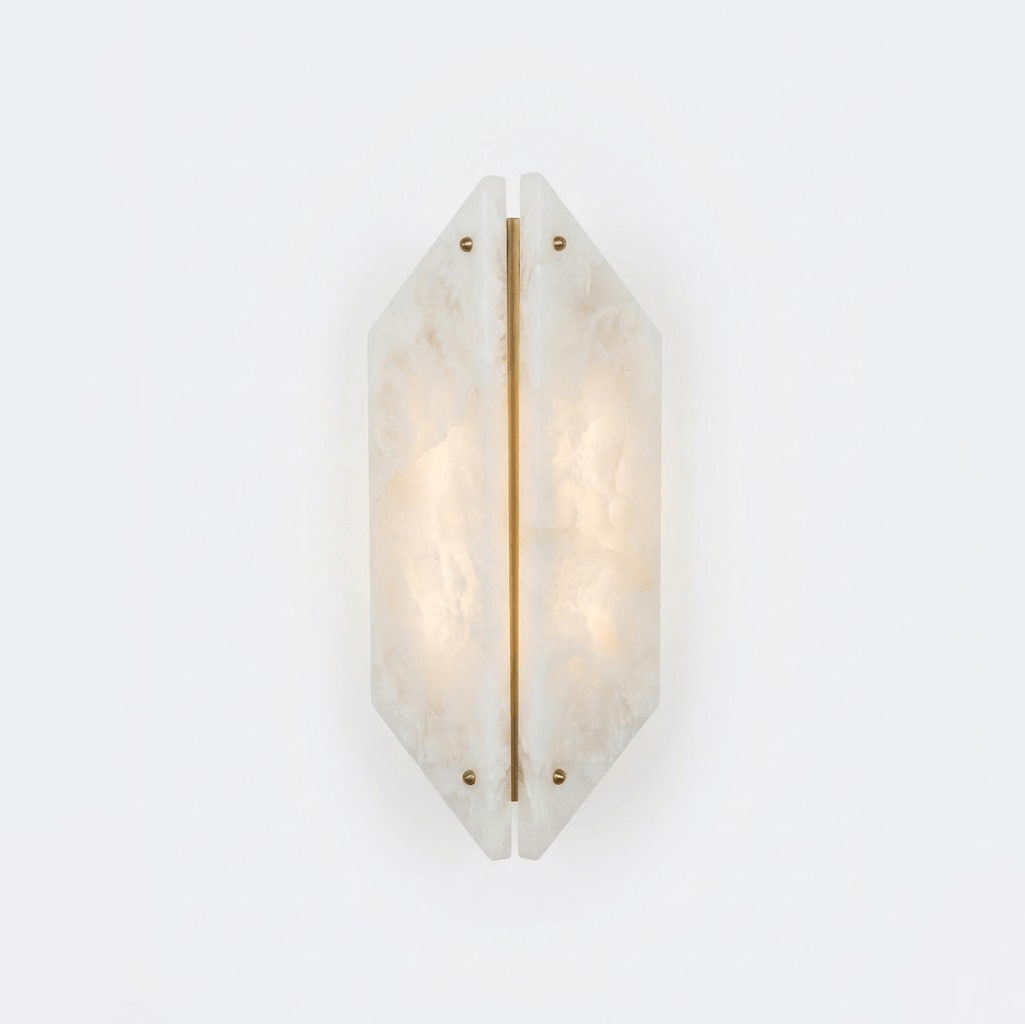 Zynx Modern White Alabaste Crest Wall Lamp