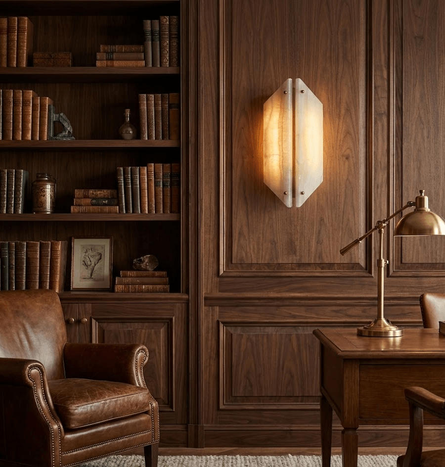 Zynx Modern White Alabaste Crest Wall Lamp