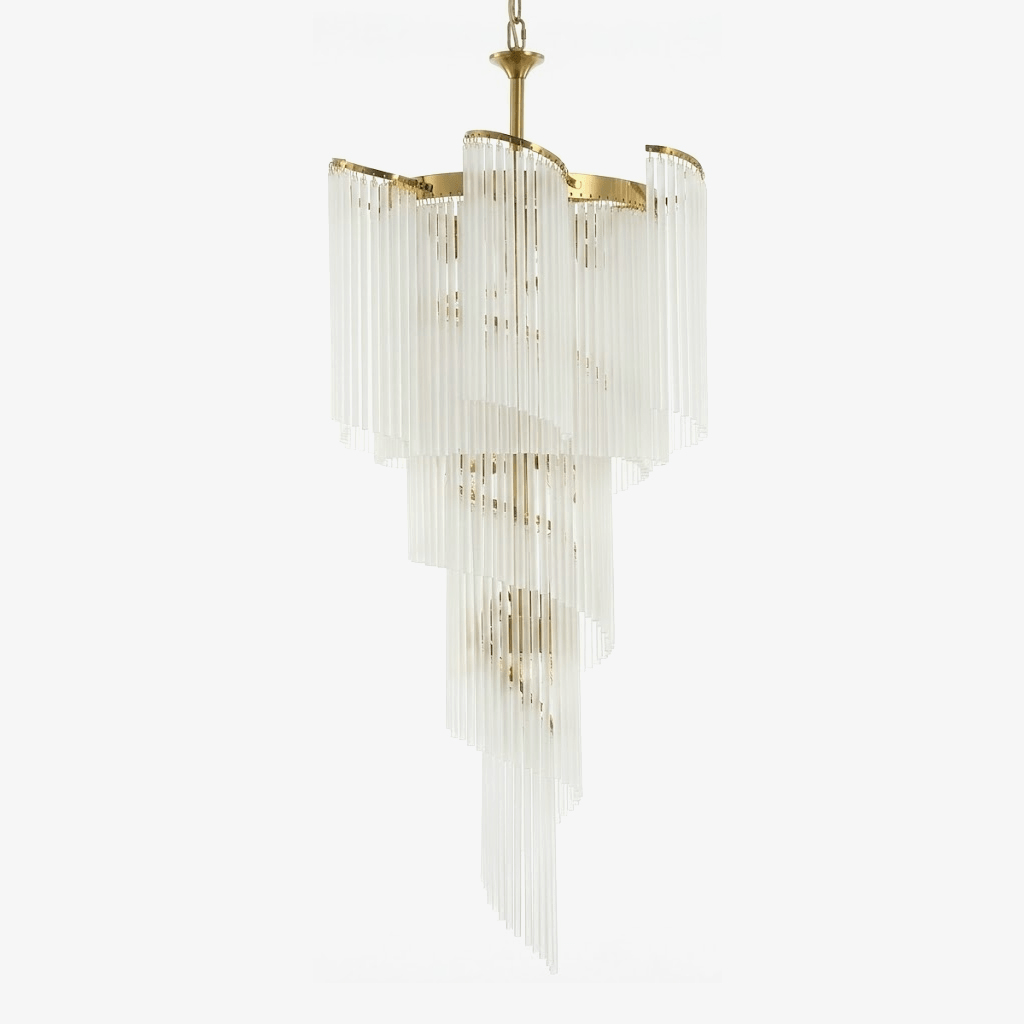 Daxv Ornate Spiral Cascade Glass Chandelier