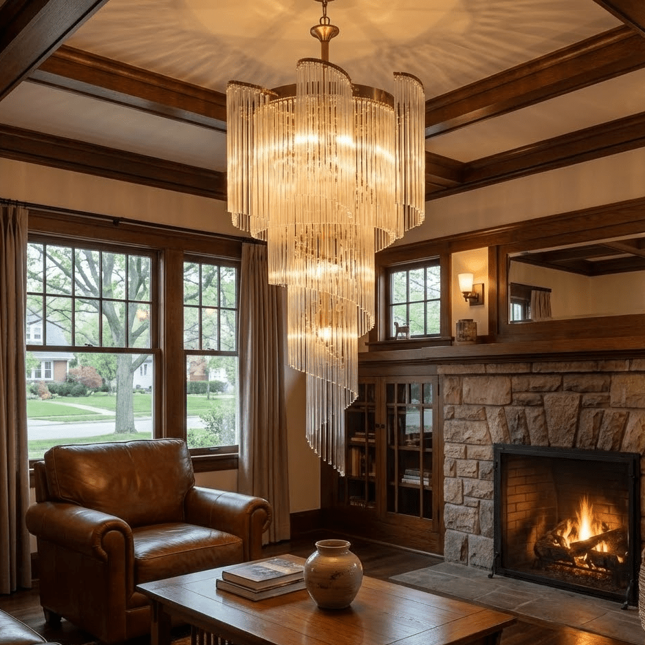 Daxv Ornate Spiral Cascade Glass Chandelier