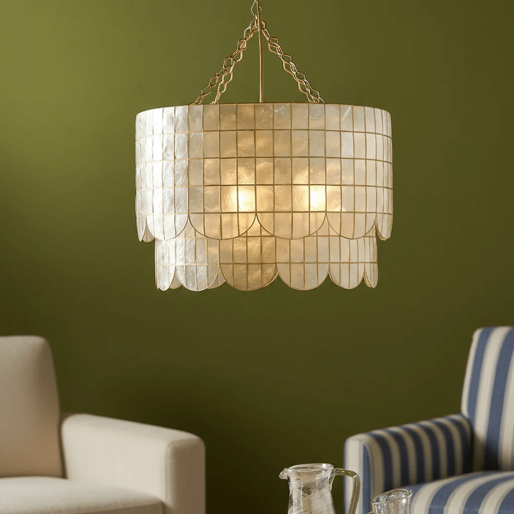 Flyn Gold Shell Metal Wavecrest Chandelier