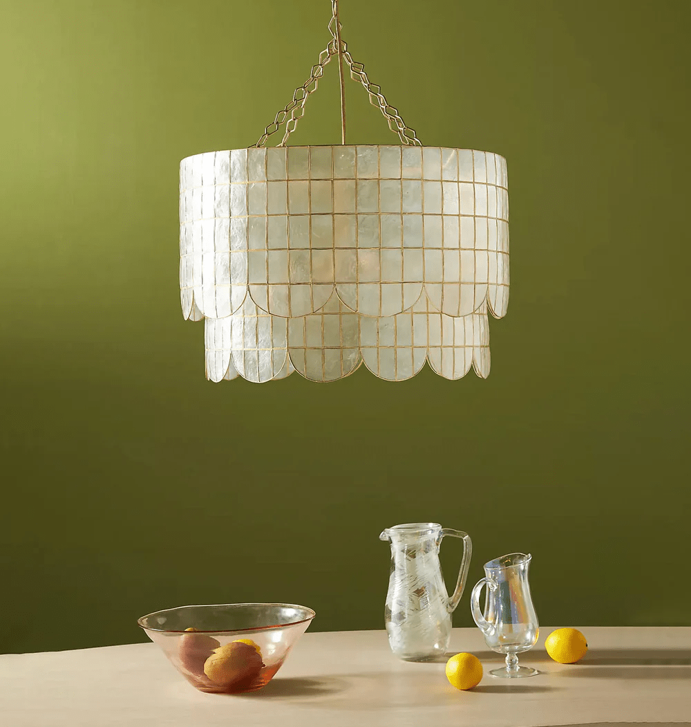 Flyn Gold Shell Metal Wavecrest Chandelier