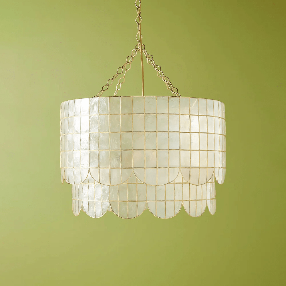 Flyn Gold Shell Metal Wavecrest Chandelier