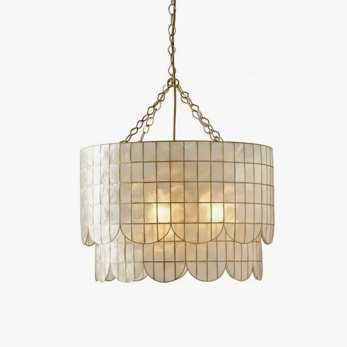 Flyn Gold Shell Metal Wavecrest Chandelier