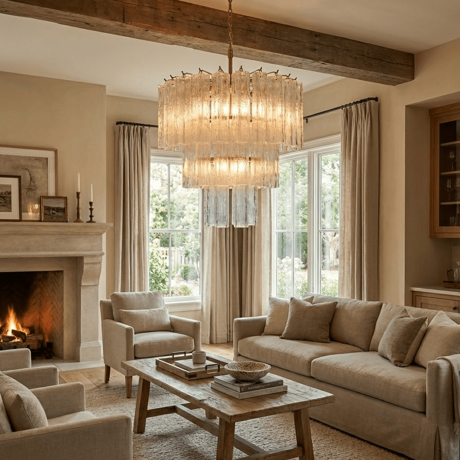 Wexn Glacier Tier Glass Chandelier