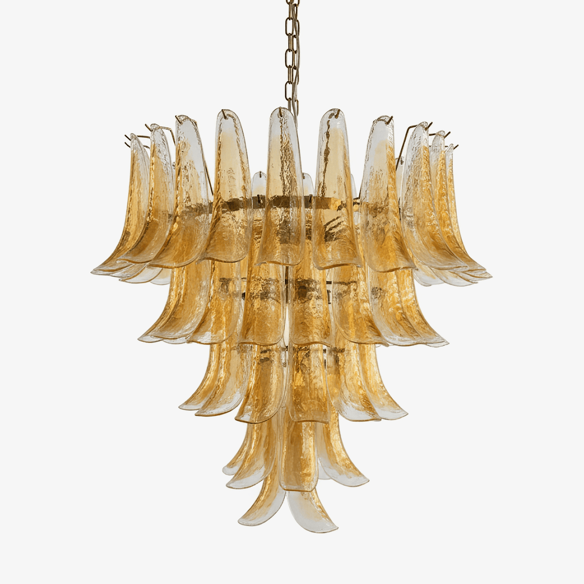 Maelric Amber Glass Petals Chandelier