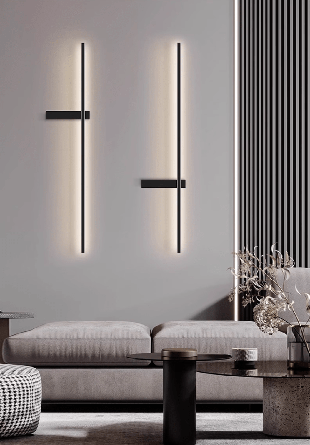 Mesv Linear Rechargeable Black Wall Lamp