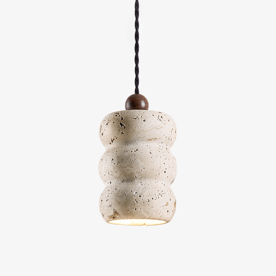 Bors Dune Pebble Yellow Travertine Pendant Light