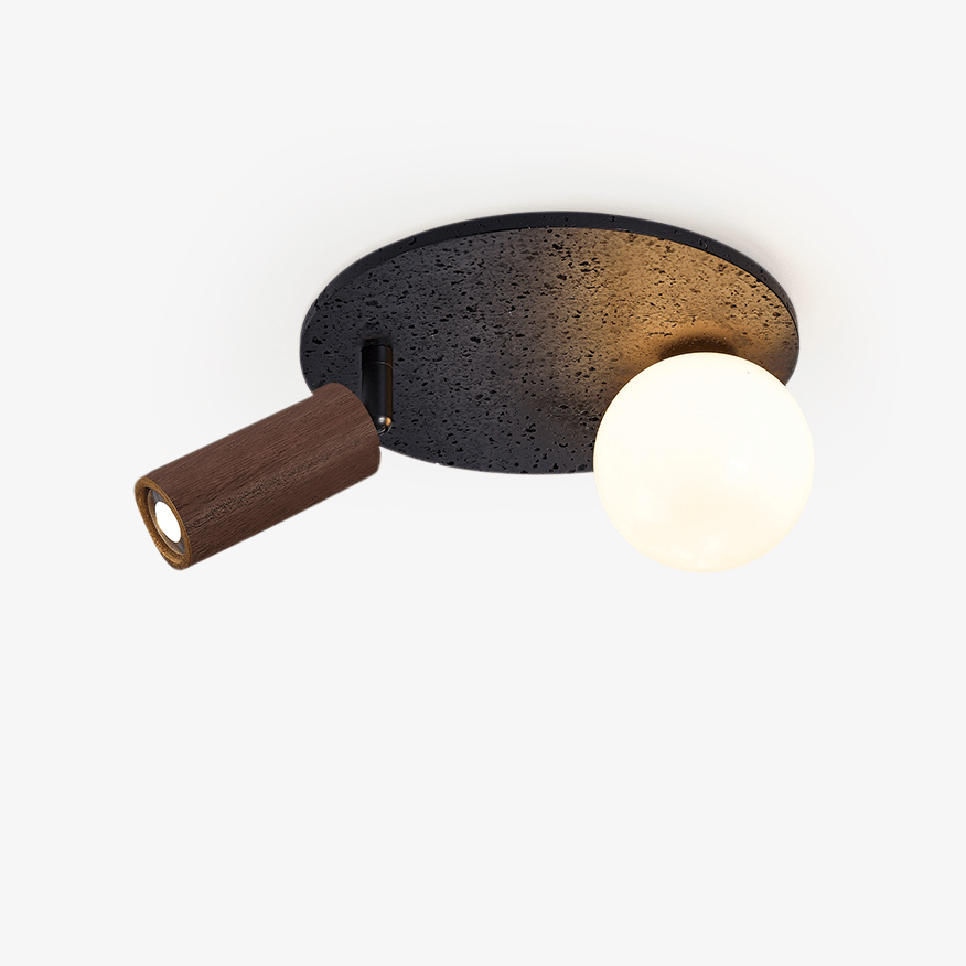 Qule Flexible Black Travertine Ceiling Light
