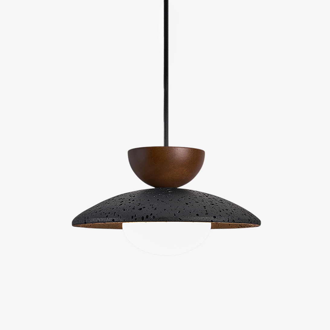 Ignis Dome Black Travertine Pendant Light