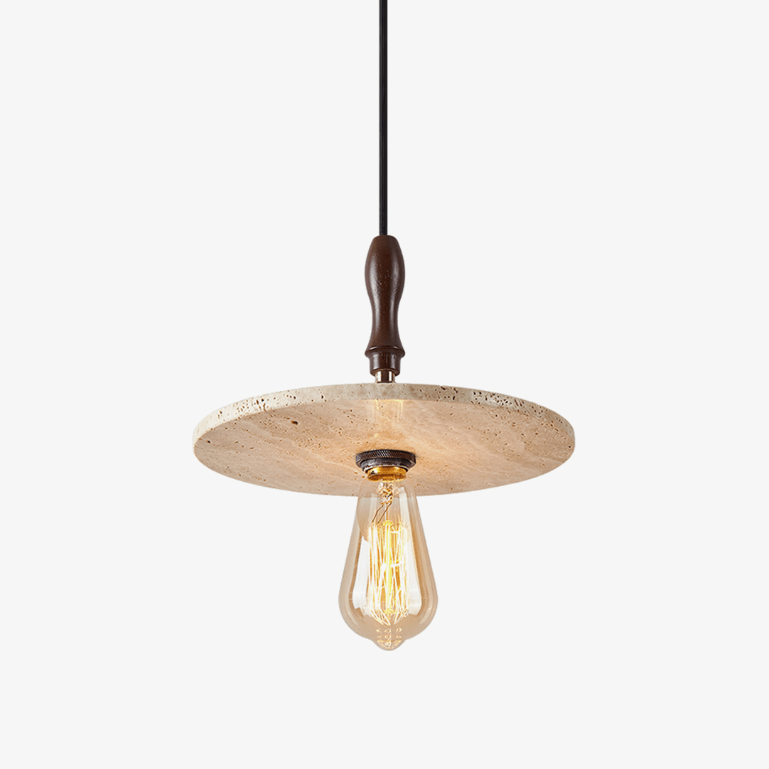 Pylg Yellow Travertine Disc Pendant Light