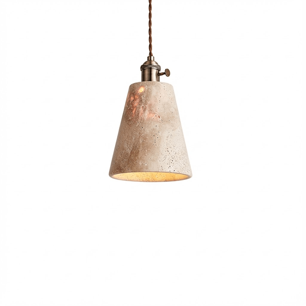Ralv Minimalist Yellow Travertine Pendant Light Set