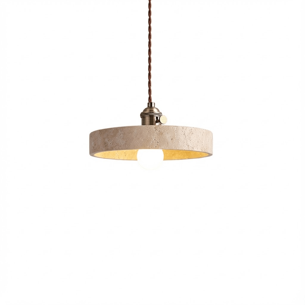 Ralv Minimalist Yellow Travertine Pendant Light Set
