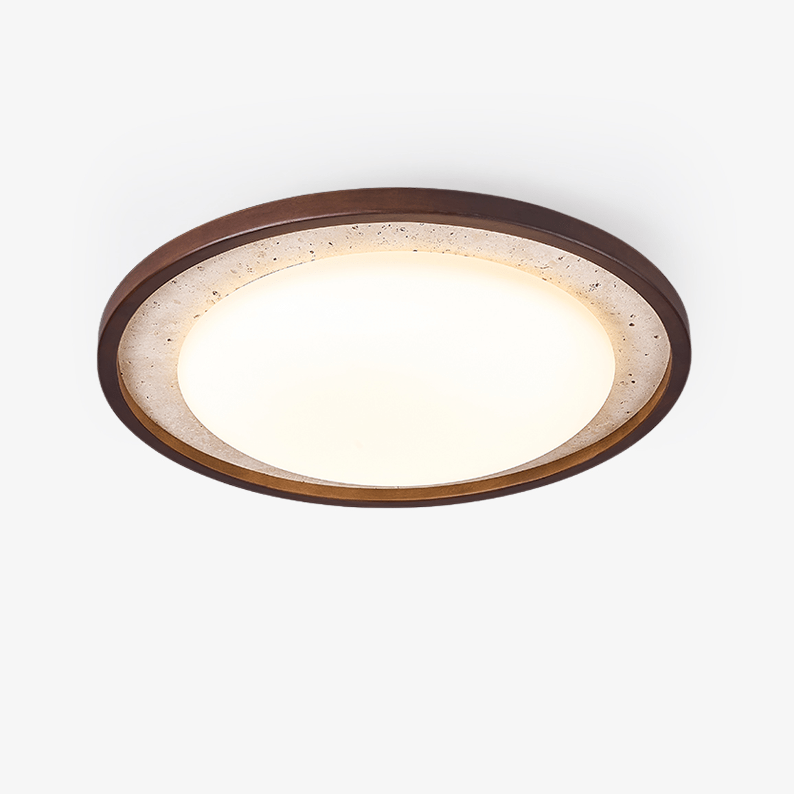 Bexm Round Yellow Travertine Ceiling Light