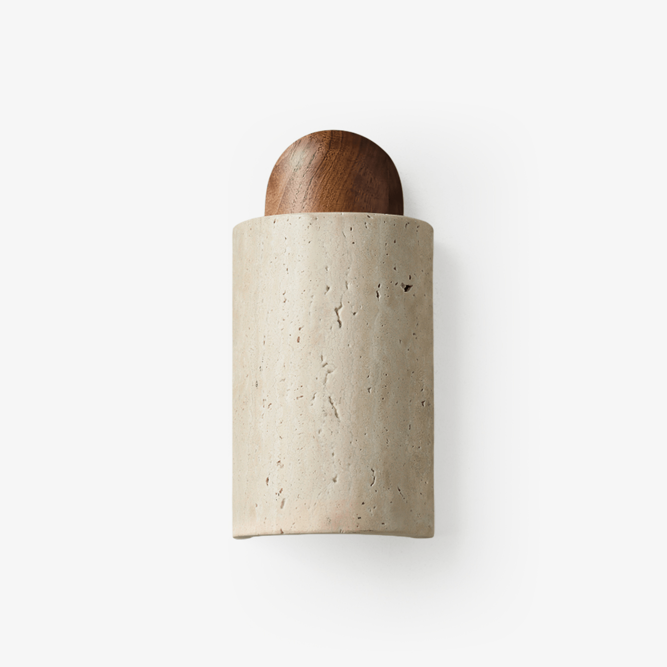 Zyphe Natural Yellow Travertine Capsule Wall Lamp