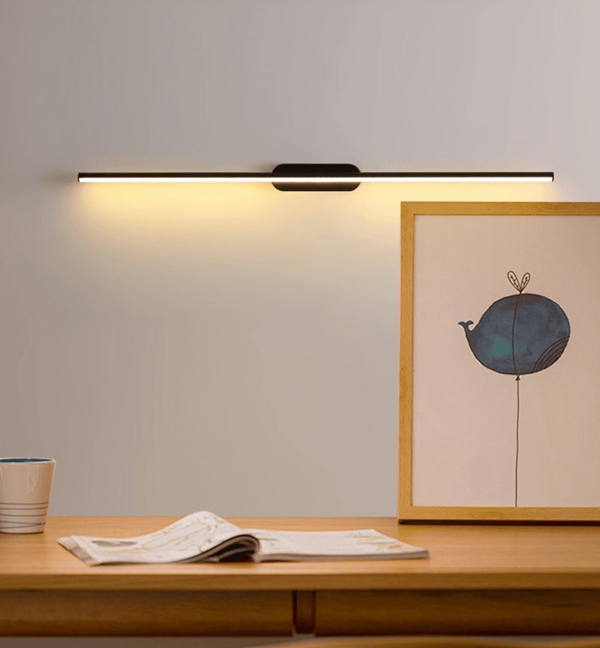 Qirma Black Slim Linear Minimalist Wall Lamp