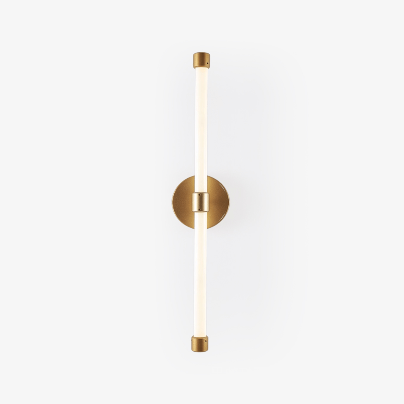 Voske Vertical Tube Minimalist Brass Wall Lamp