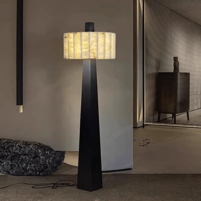 Wolve Alabaster Obelisk Floor Lamp