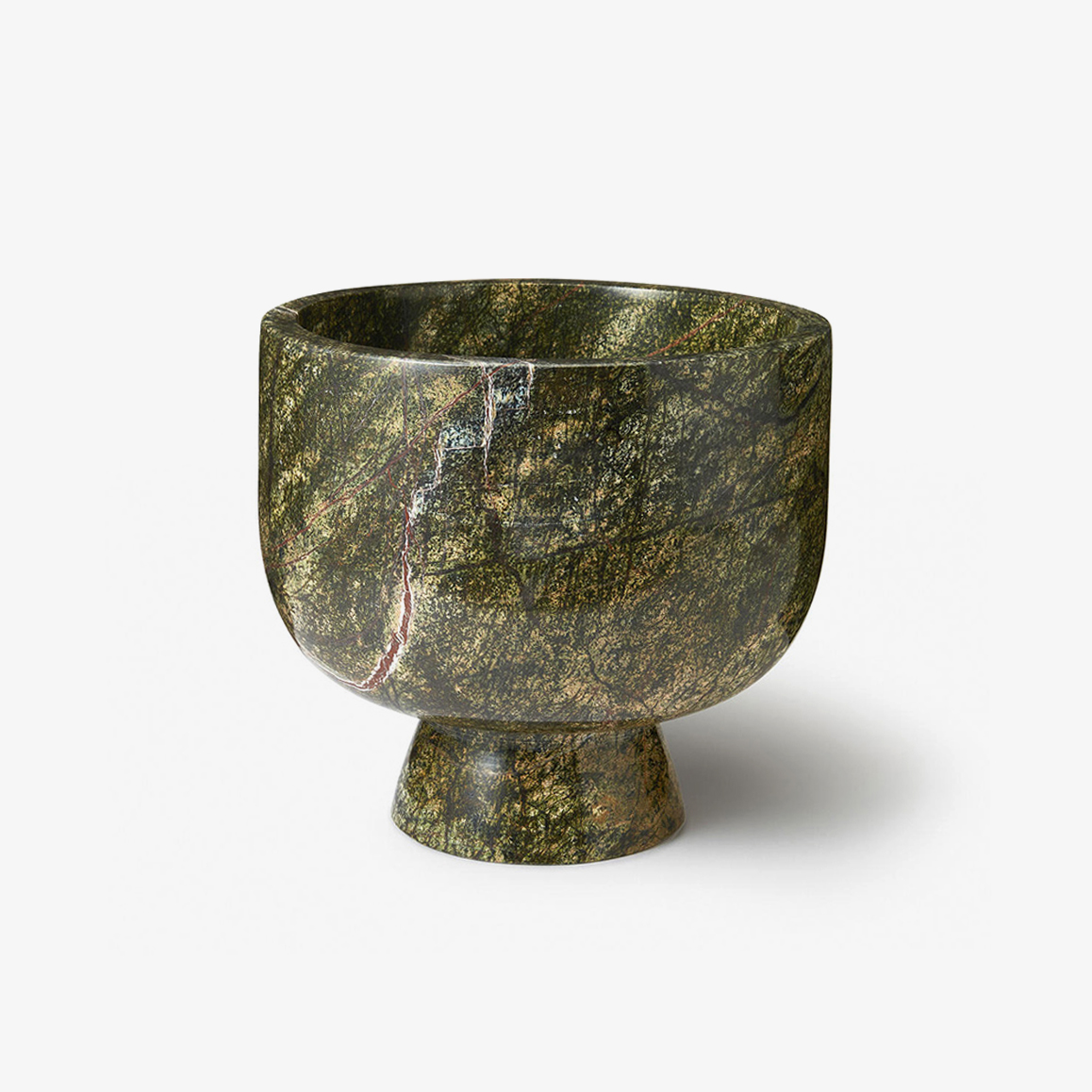 Flima Elegant Green Marble Sculptural Decorative Interior Bowl