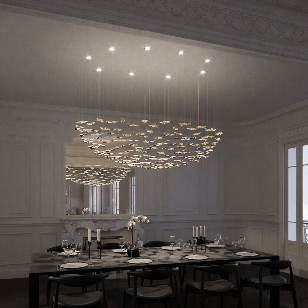 Wrenstead Leaf Twisted Sculptural Chandelier