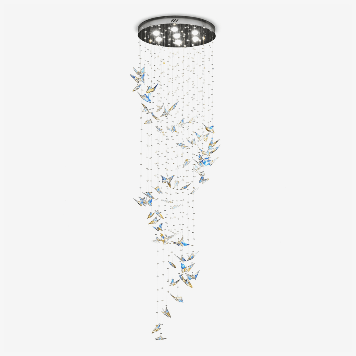 Volans Butterfly  Crystal Glass Chandelier