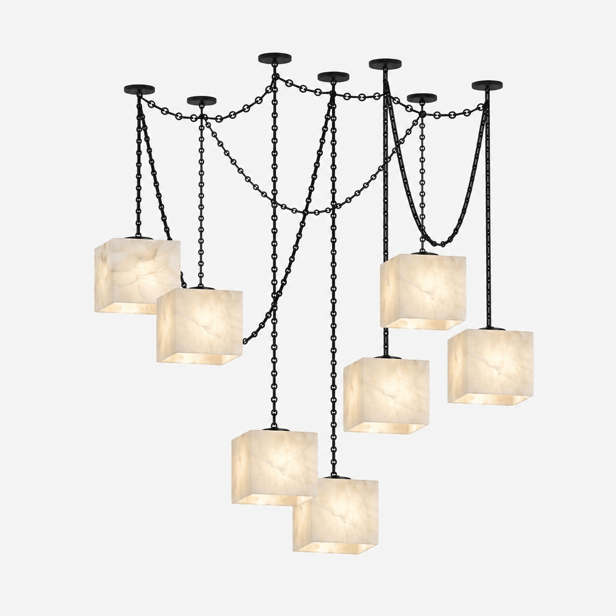 Octavian Cascade Chain Cube Chandelier