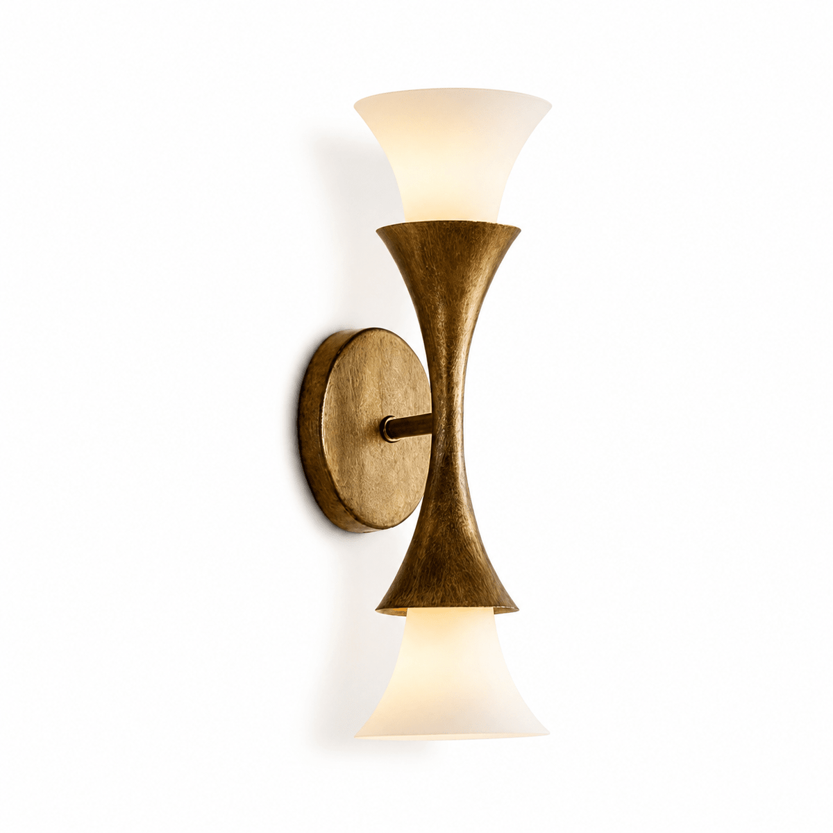 Solalette Brass Double Cone Wall Sconce