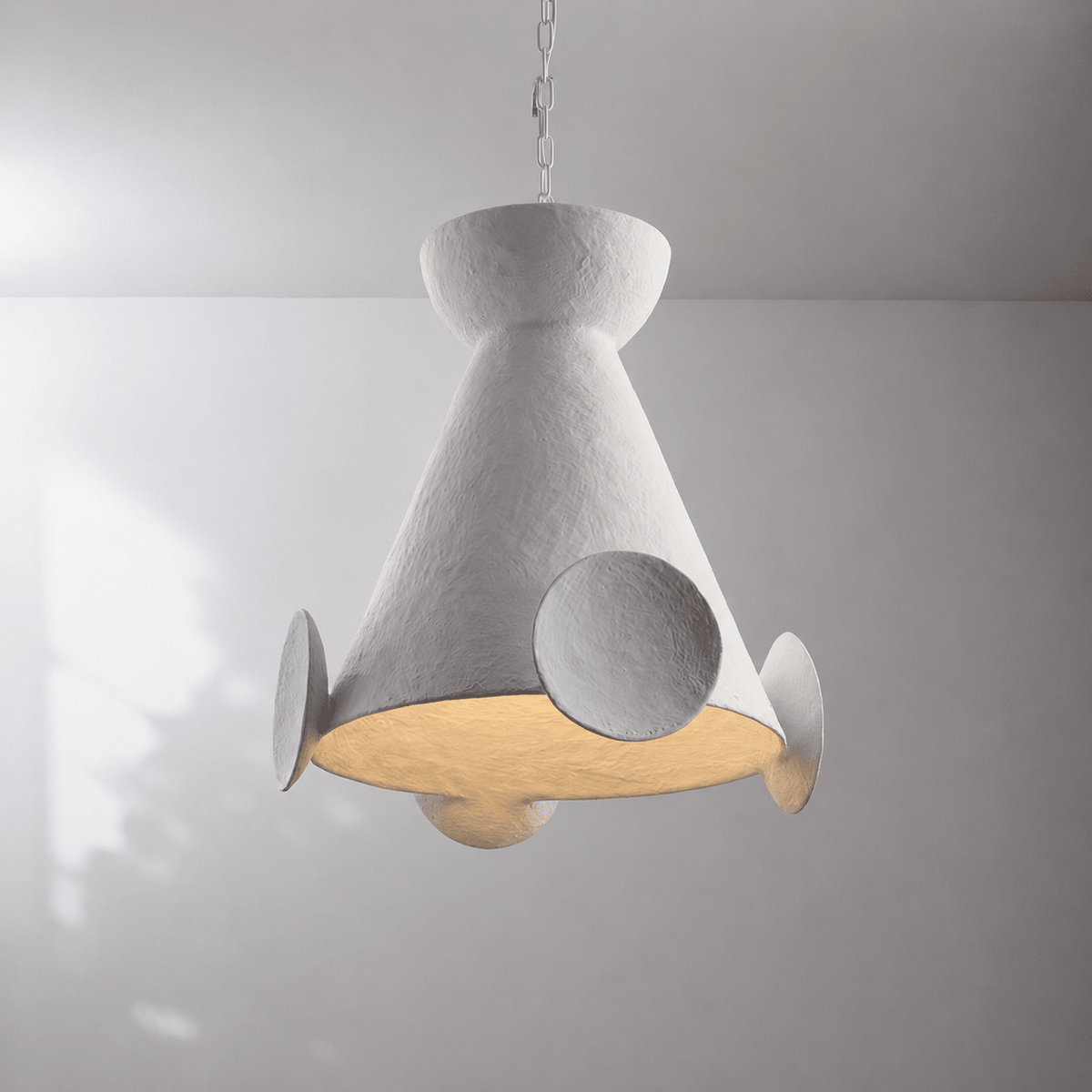 Sculptural Plaster Cone Pendant Lamp