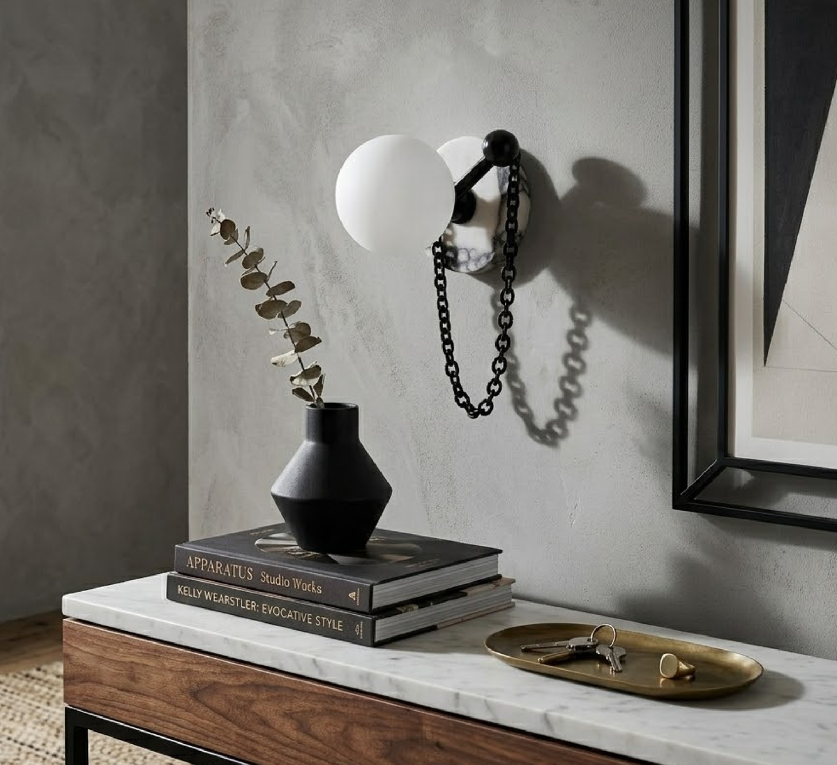 Petelise Marble Globe Wall Sconce
