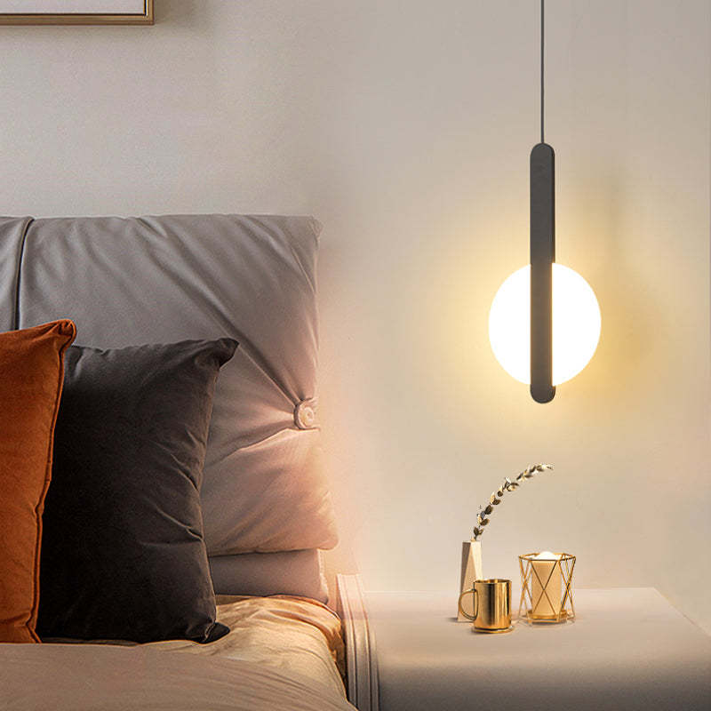 Arisha Modern Minimalist LED Hanging Pendant Lights Black White Bedroom - Neutral Decor