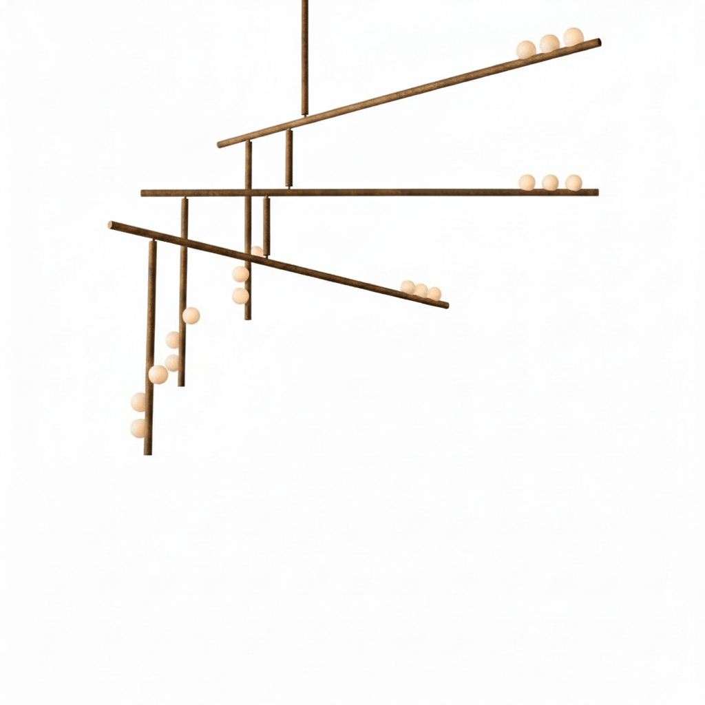 Miraview Brass Glass Drop Chandelier