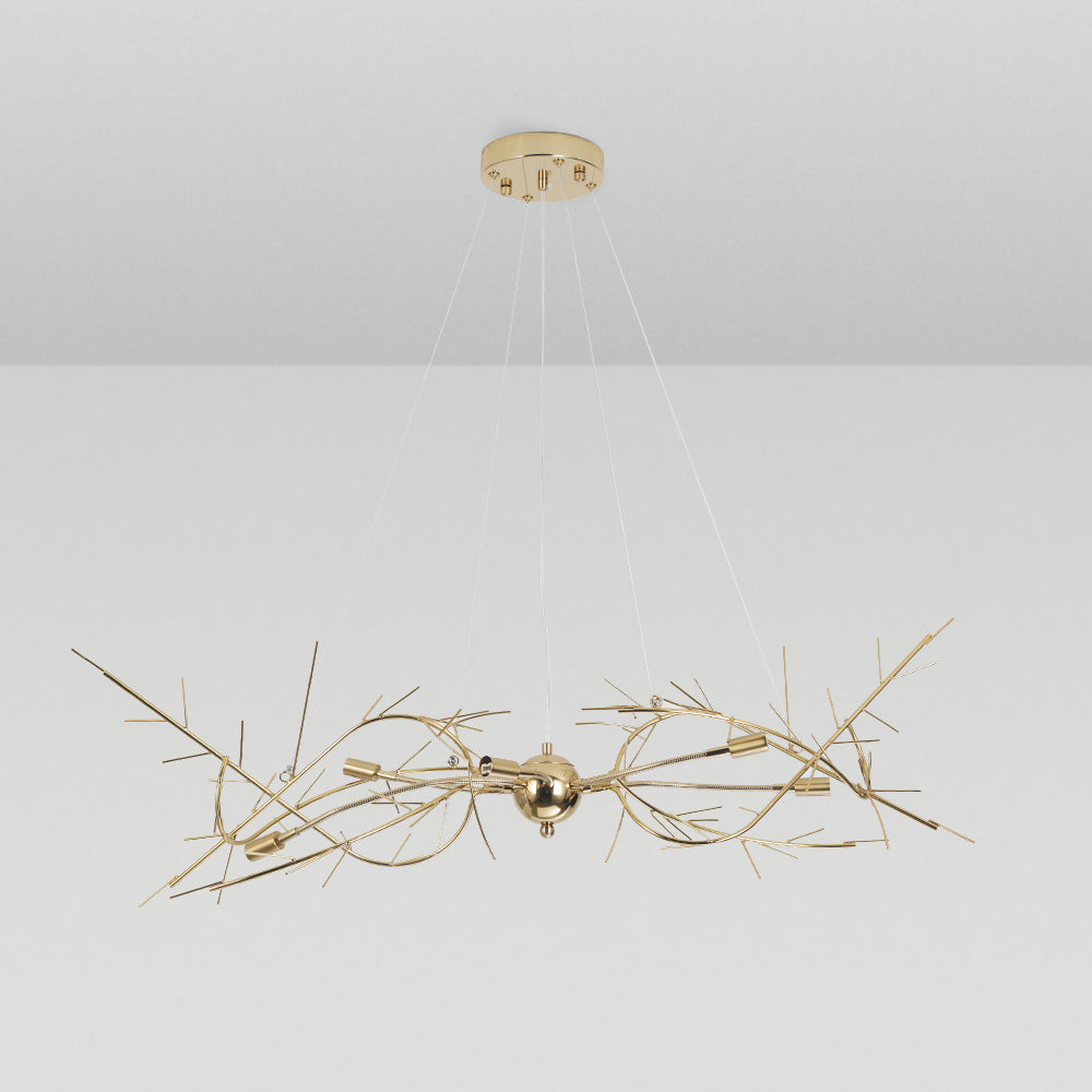 Olivia Gildglow Luxury Ceramic Chandelier Large Foyer Gingko Leaf Living Room - Neutral Decor