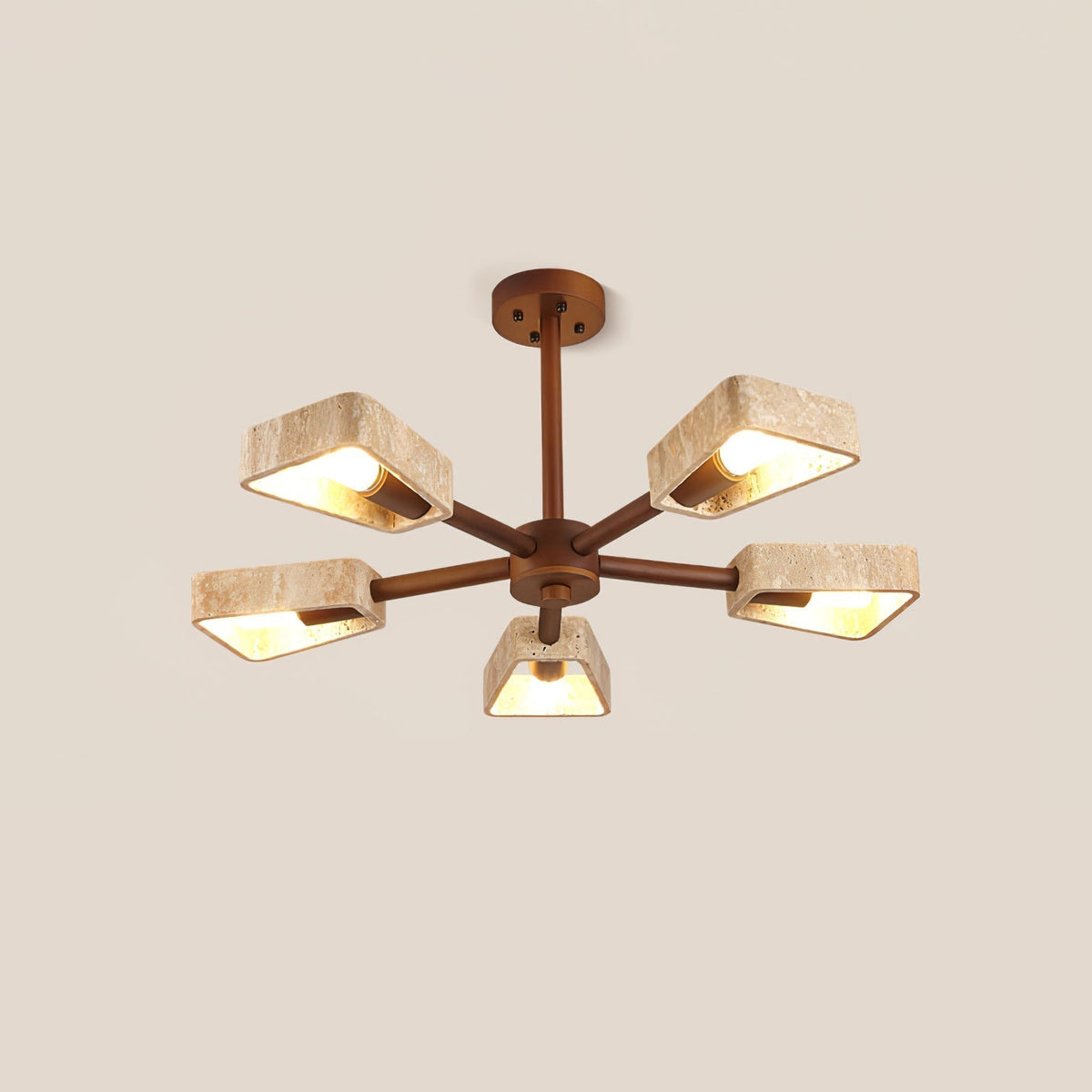 Hedra  Travertone  Geometric  Chandelier