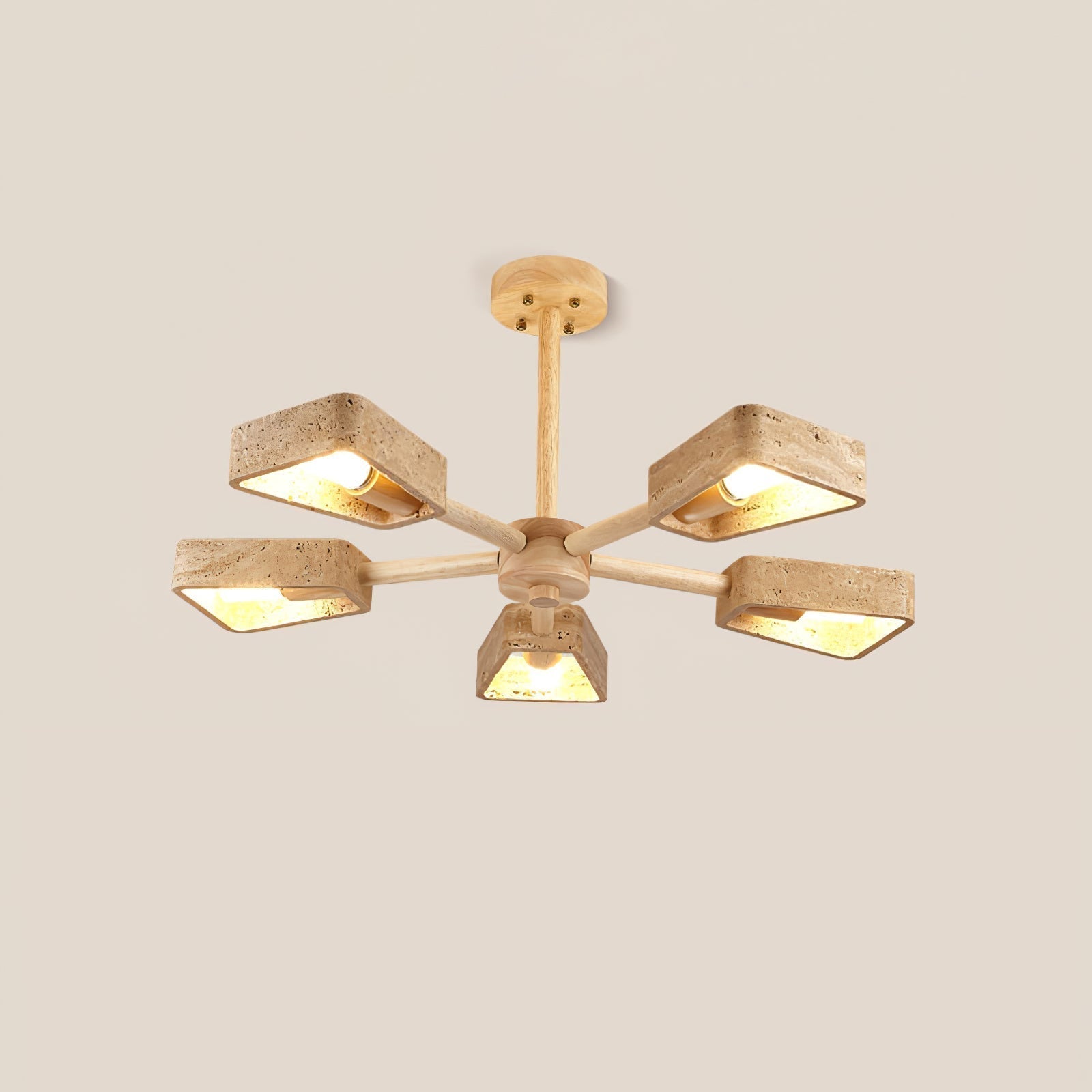 Hedra  Travertone  Geometric  Chandelier