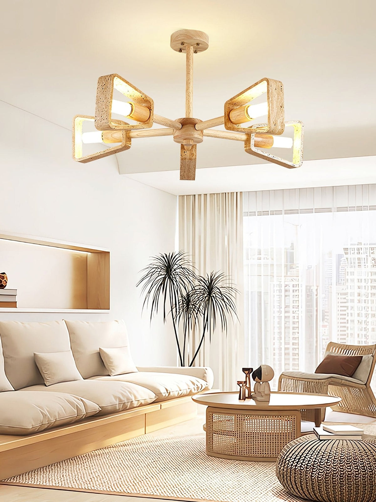 Hedra  Travertone  Geometric  Chandelier