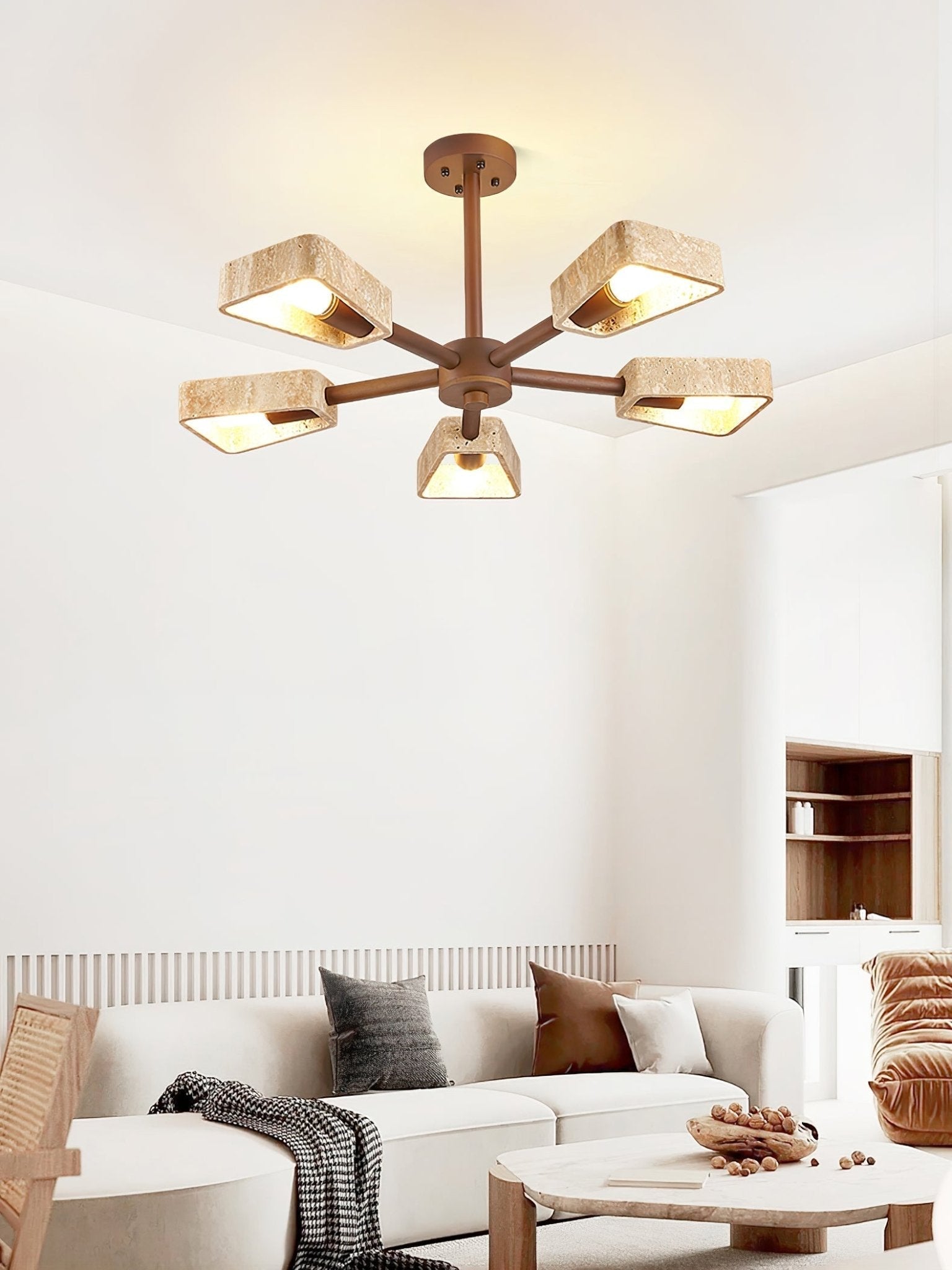 Hedra  Travertone  Geometric  Chandelier