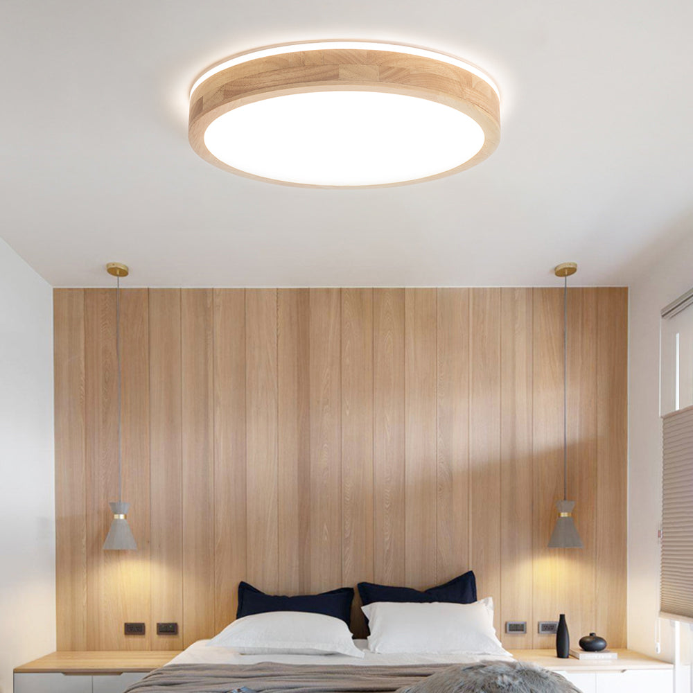 Muto Nordic Acrylic/Wood Flush Mount Ceiling Light Wood - Neutral Decor