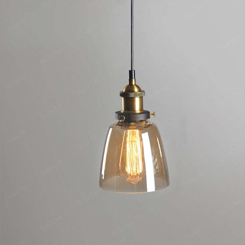 Arisha Industrial /Glass Pendant Light Dining Room - Neutral Decor