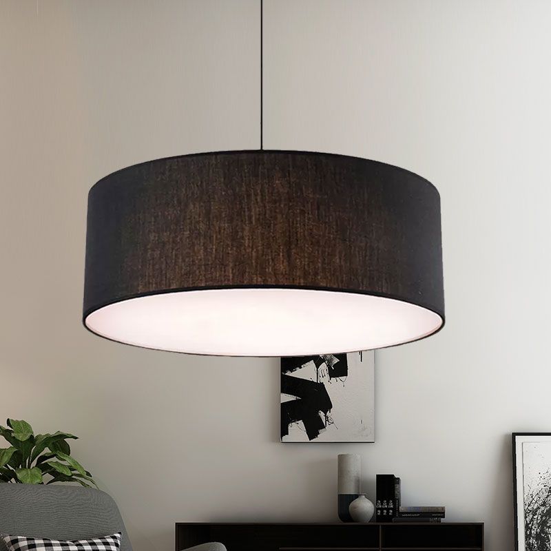 Ritta Modern Fabric Drum Pendant Light Fabric Farmhouse - Neutral Decor