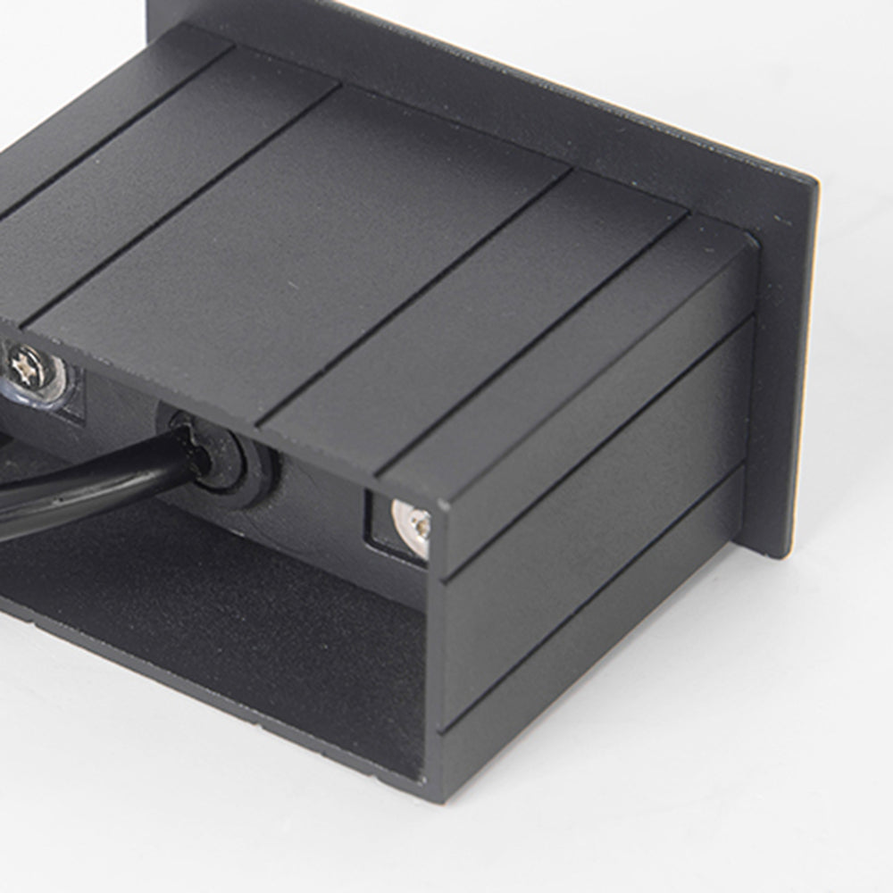 Ray Modern Metal Rectangular Outdoor Deck/Step Light, Black - Neutral Decor