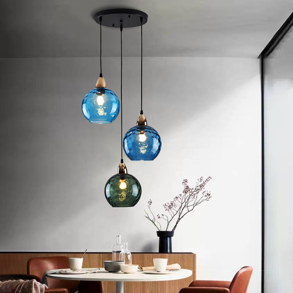 Valentina Pendant Light Water Ripple Cluster, 3 Head - Neutral Decor