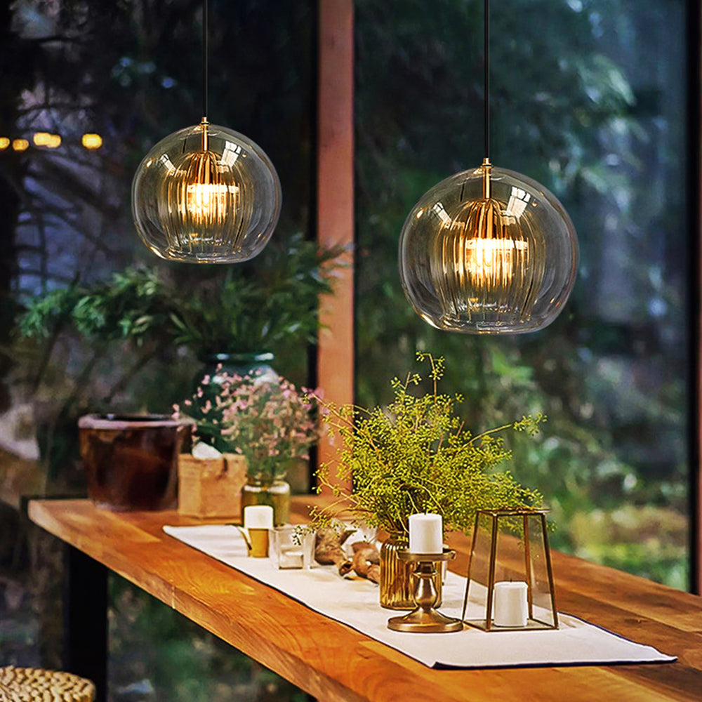 Valentina Nordic Glass Globe Pendant Light Bedroom - Neutral Decor