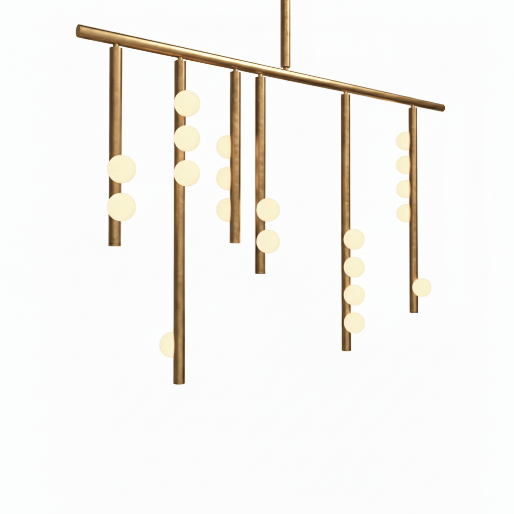 Miraview Brass Glass Drop Chandelier