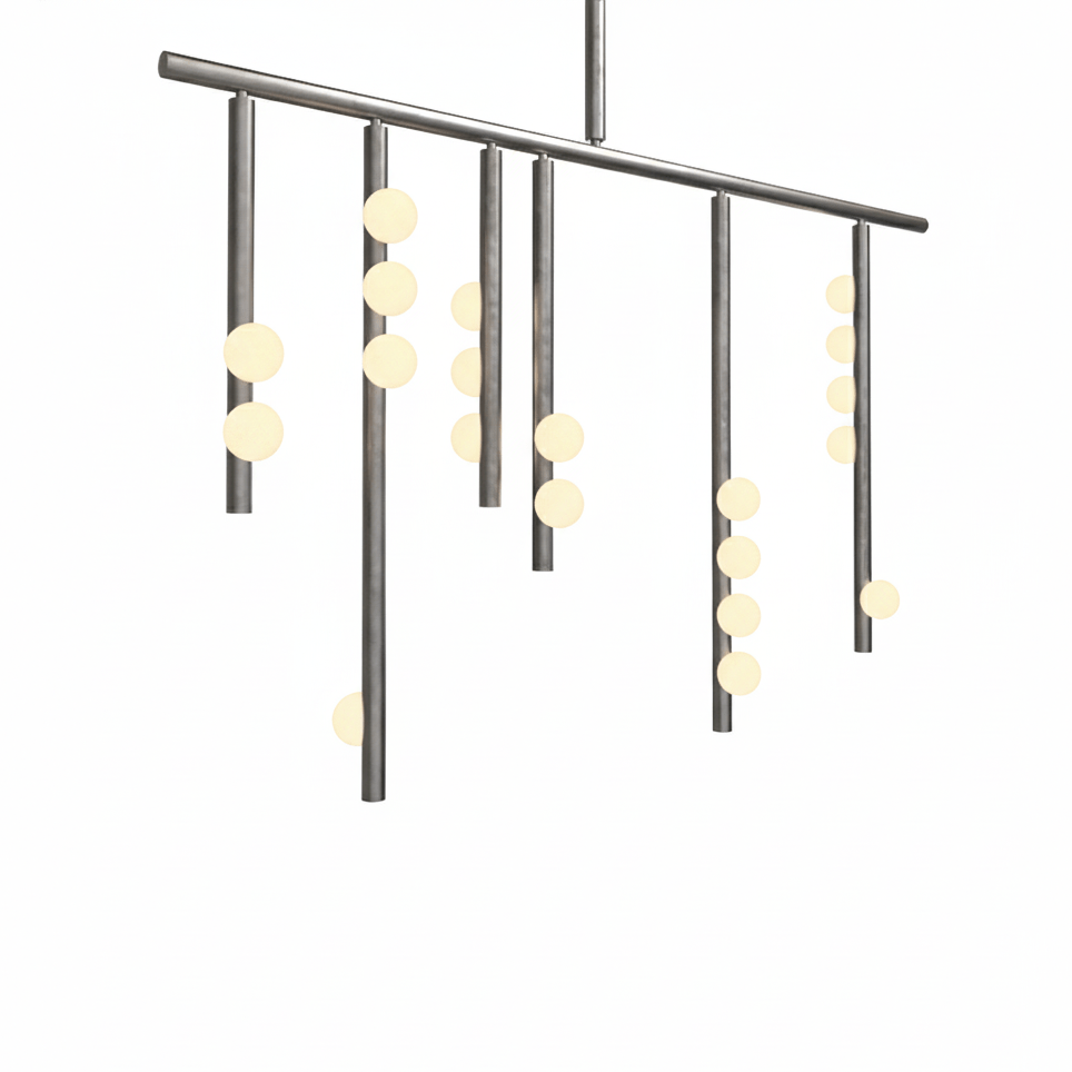Miraview Brass Glass Drop Chandelier