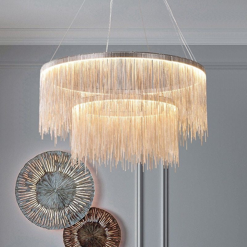 Arisha Tassel Chain Art Deco Pendant Light Living Room Hall - Neutral Decor